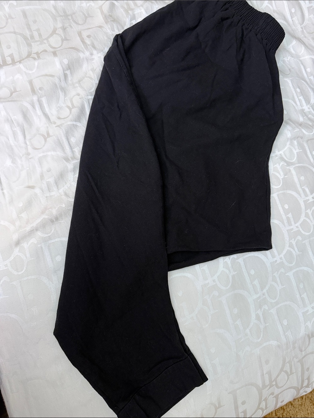Men's Black Elastic-Waist Jogger Pants